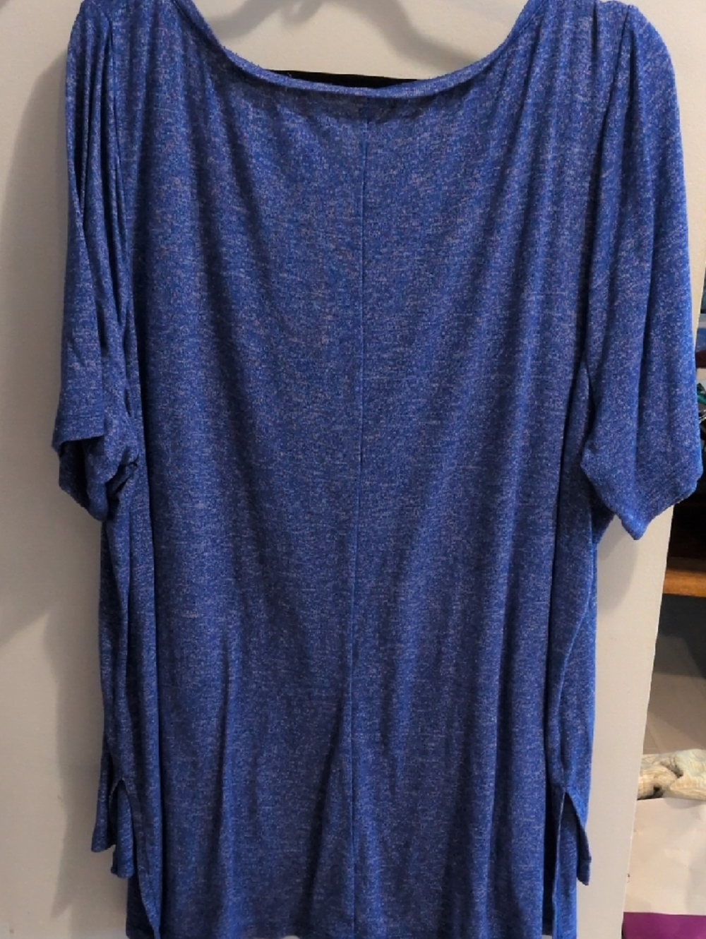 Lane Bryant Heathered Royal Blue Short Sleeve Top - Picture 5 of 5